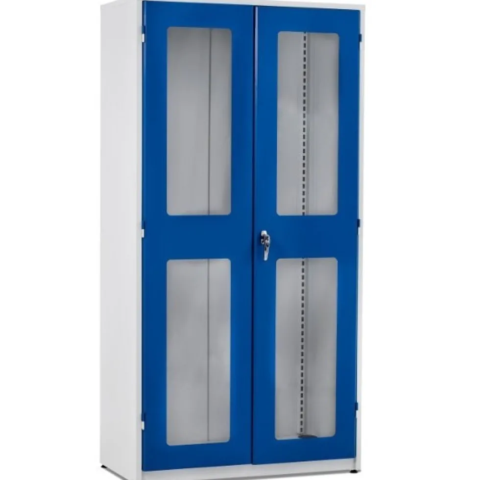 GBP Verkstadsskåp med plexiglasdörrar 1020x540x2000mm samt kodlås