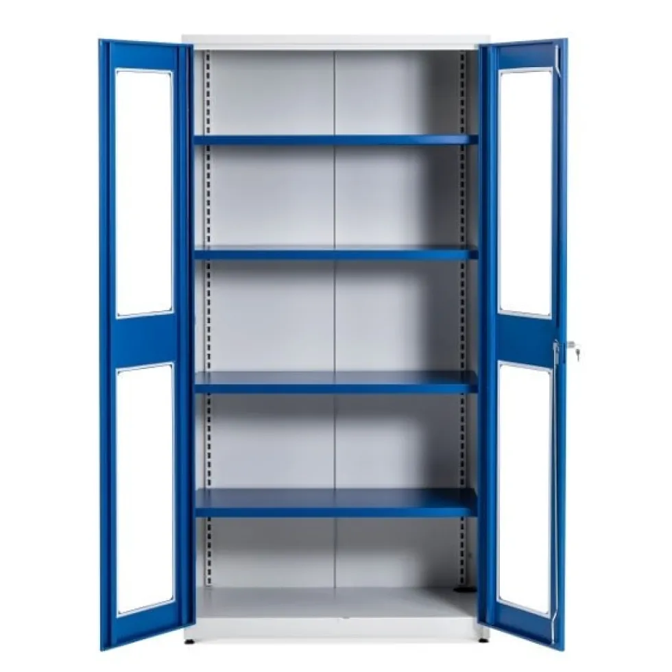 GBP Verkstadsskåp med plexiglasdörrar 1020x540x2000mm samt kodlås