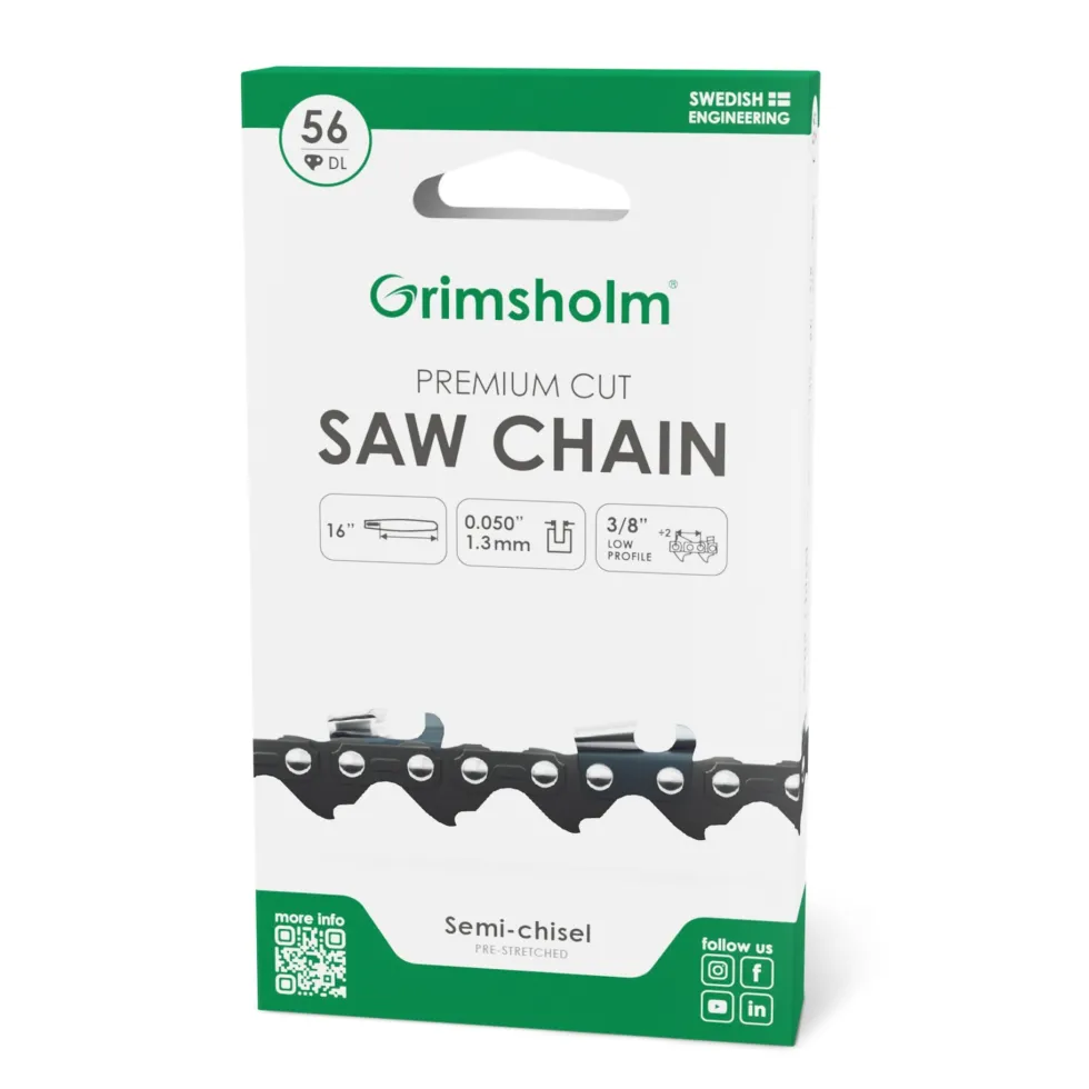 Grimsholm 16" 56dl 3/8" 1.3mm Premium Cut Motorsågskedja