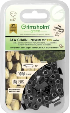 Grimsholm 16" 67dl .325" 1.3mm Premium Cut Pro Motorsågskedja