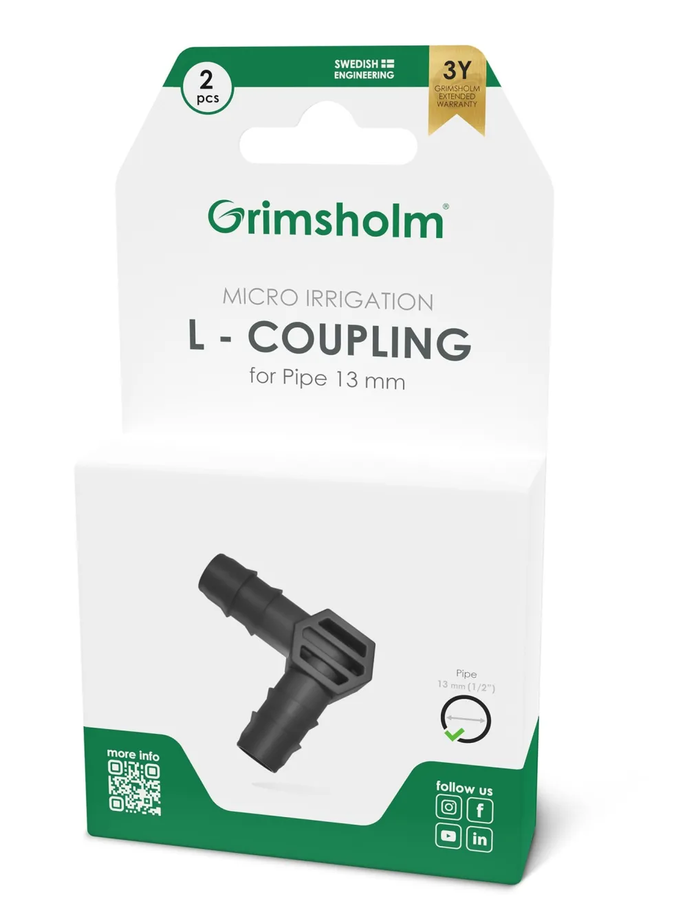 Grimsholm L-koppling 13 mm