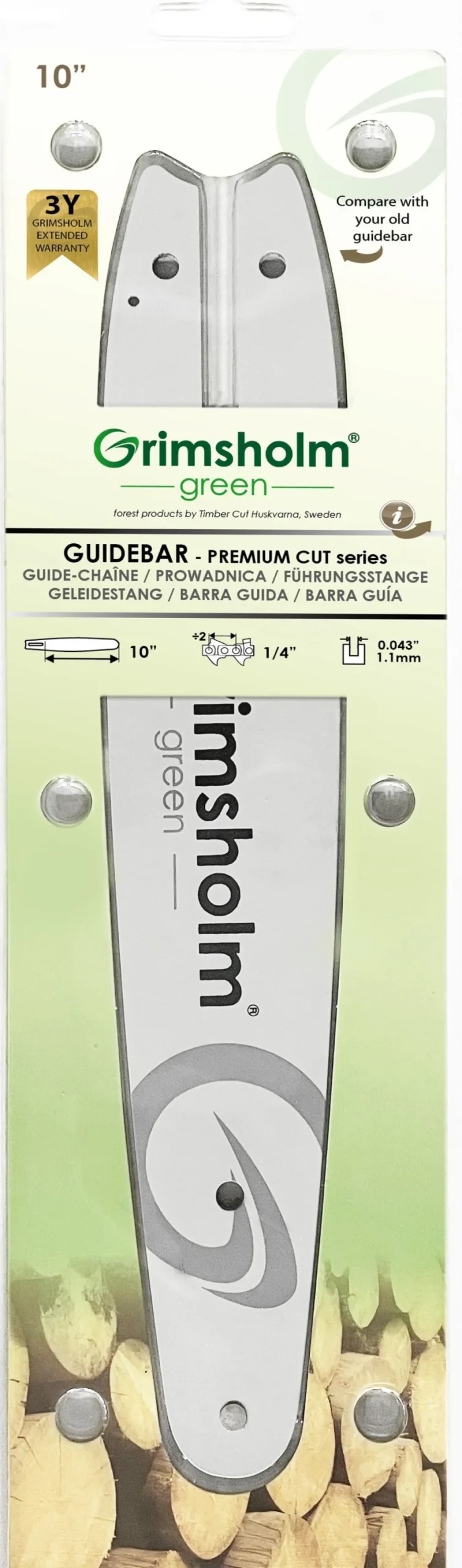 Grimsholm 10" 1/4" 1.1mm Premium Cut Motorsågssvärd