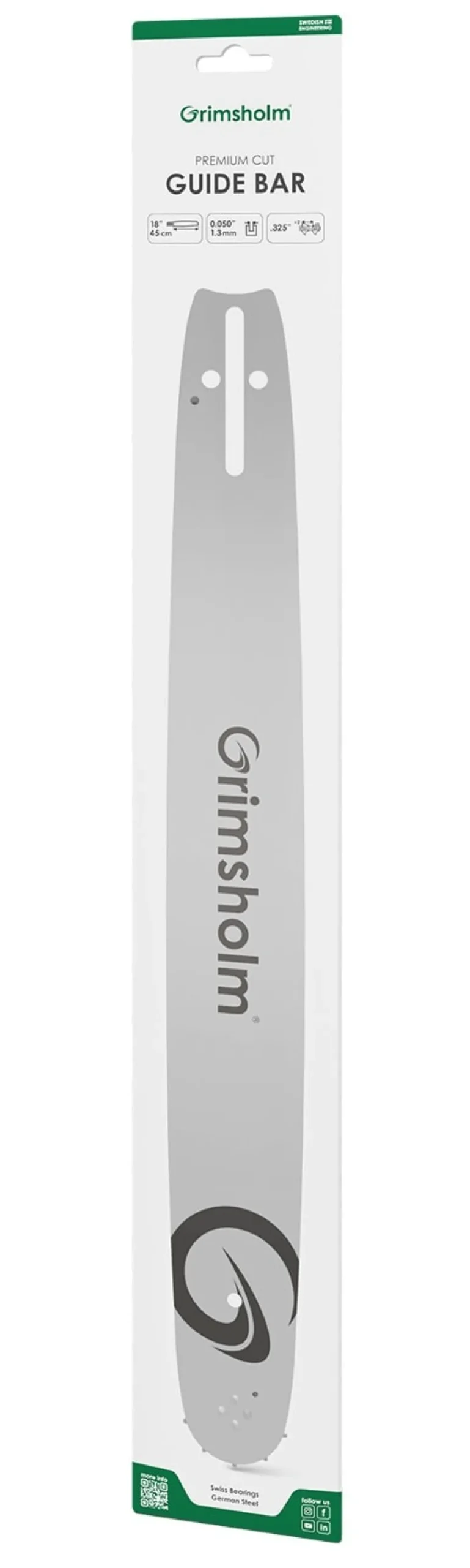 Grimsholm 18" .325" 1.3mm Premium Cut Motorsågssvärd