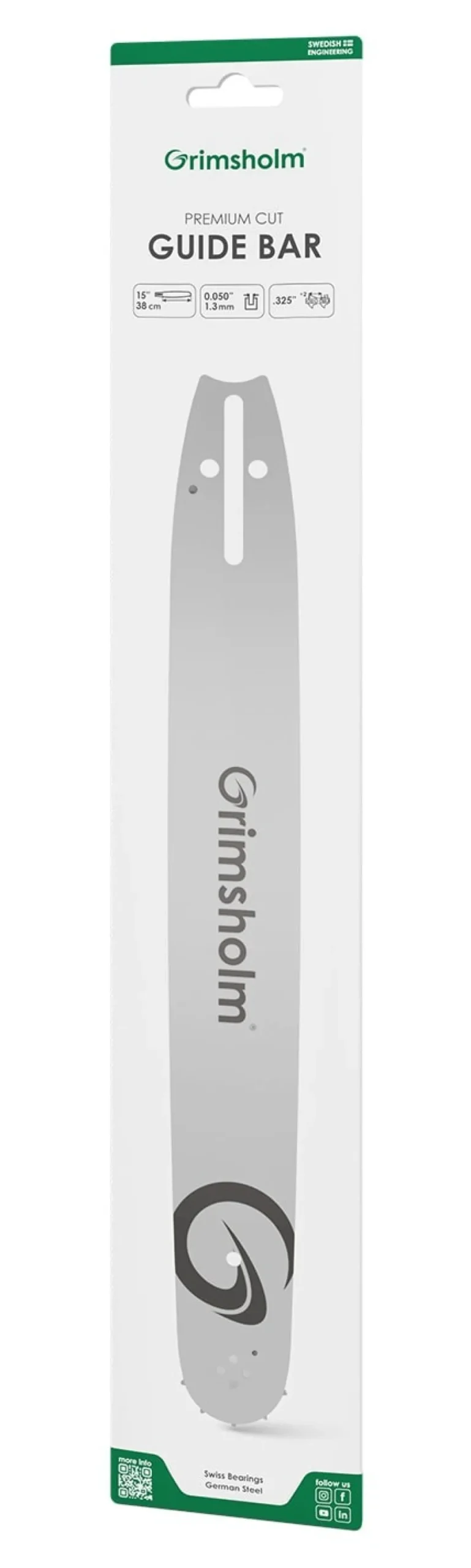 Grimsholm 15" .325" 1.3mm Premium Cut Motorsågssvärd