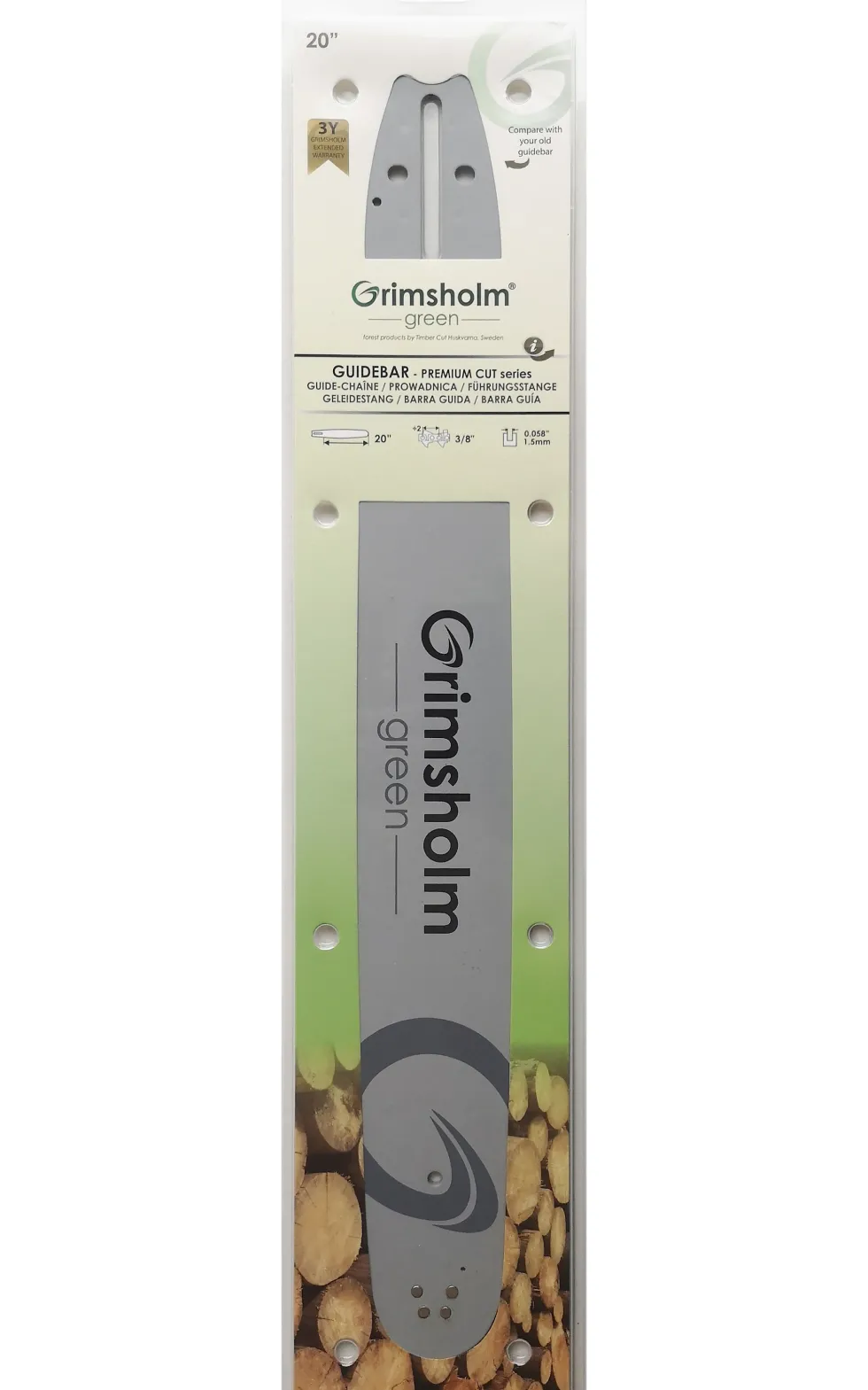 Grimsholm 20" 3/8" 1.5mm Premium Cut Motorsågssvärd