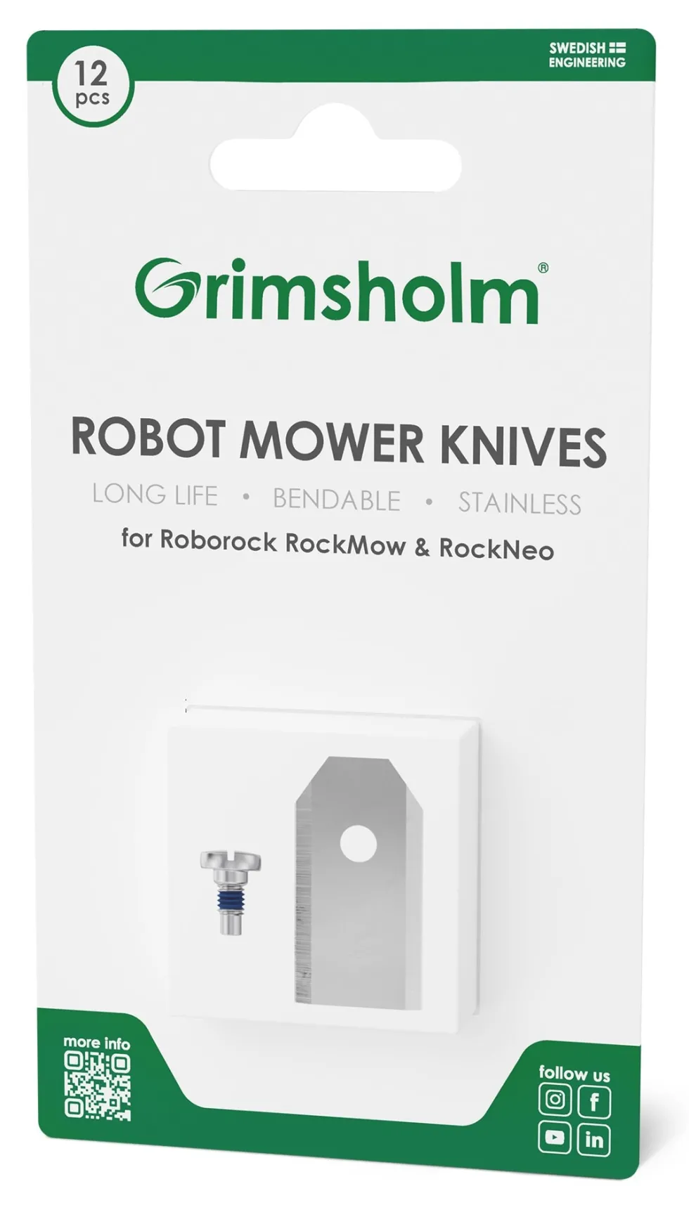 Grimsholm 12st Knivar till Roborock S/Z/Q- Serien
