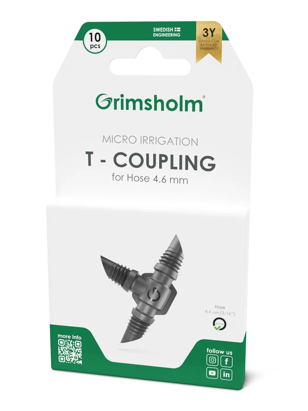 Grimsholm T-koppling 4,6 mm