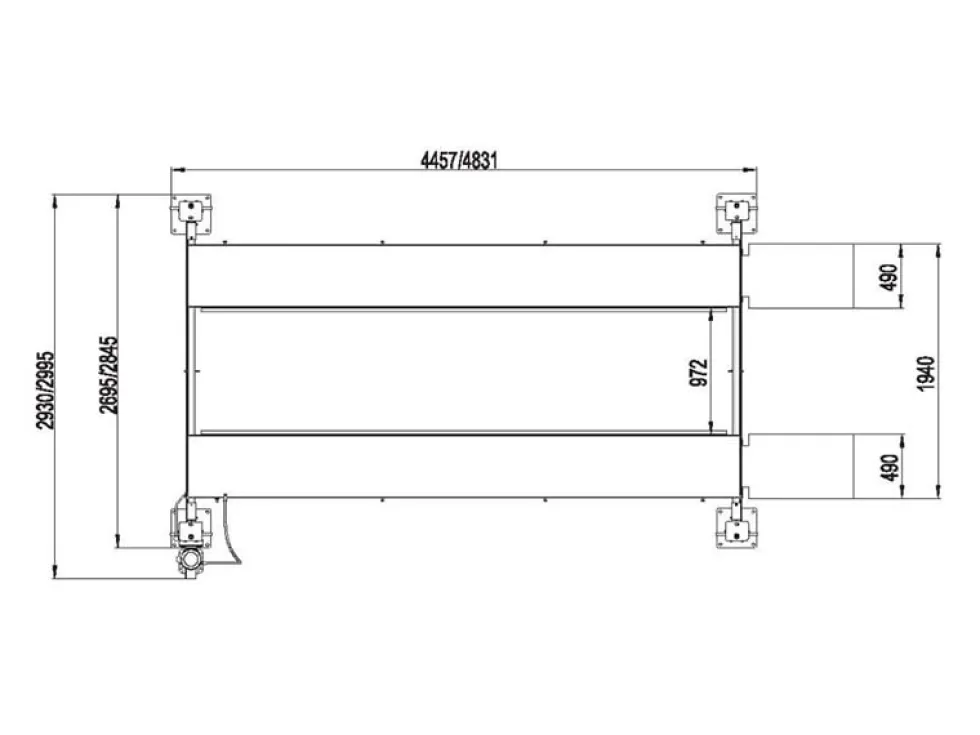 Hawk Parkeringslyft 3500 kg, fyrpelarlyft