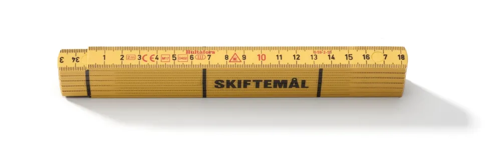 Hultafors Meterstock G 59 glasfiber gul 2m, mm/skiftemål
