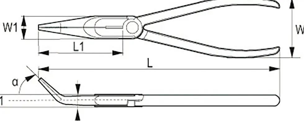 Irimo Spetstång 200mm, böjd isolerad