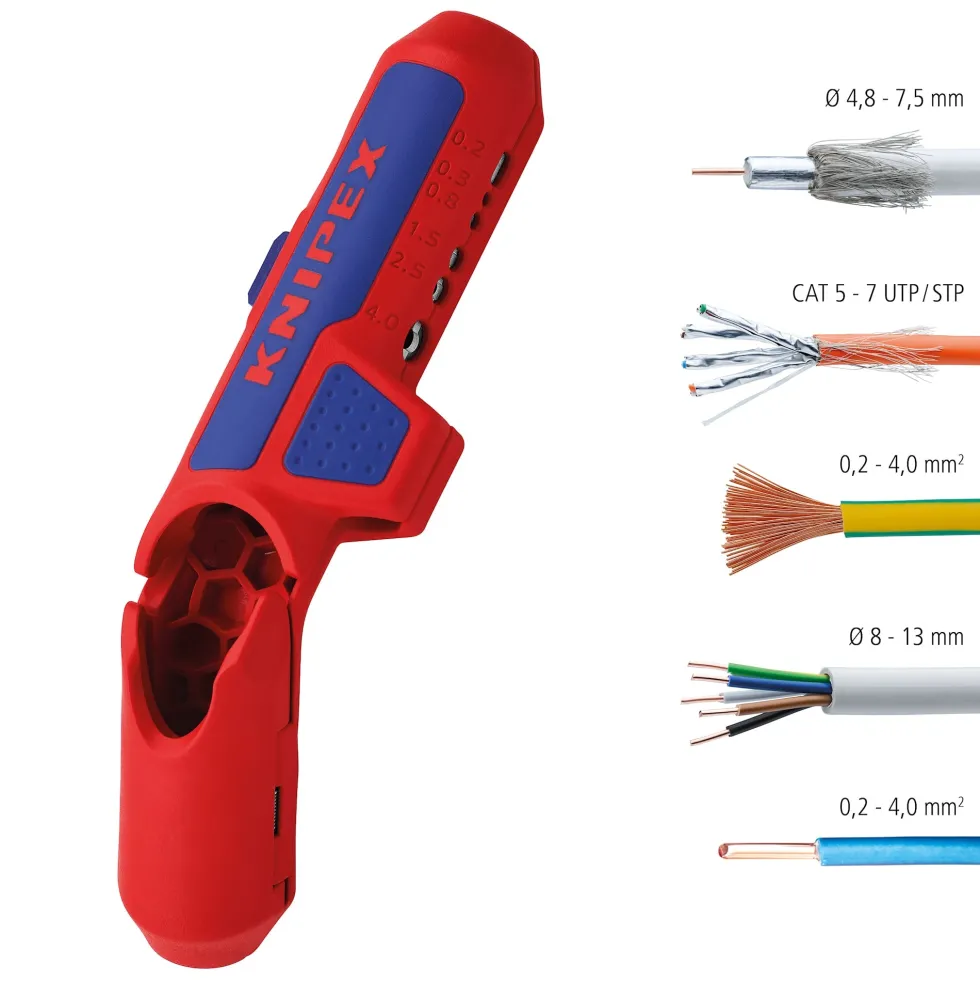 Knipex Avmantlingsverktyg 169502SB 8-13mm, för vänsterhänta