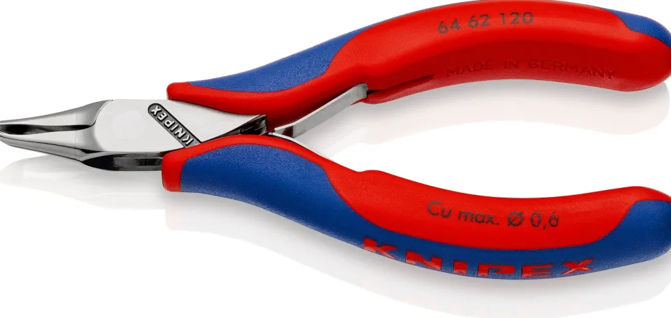 Knipex Elektronikändavbitare 6462120 120mm, med liten fasett, smalt huvud, vinklade käftar 65gr