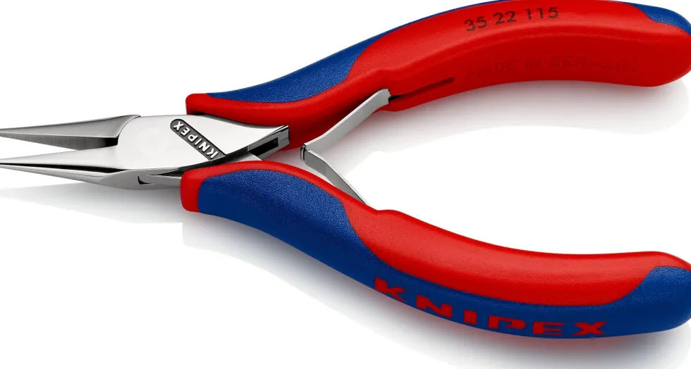 Knipex Elektroniktång 3522115 115mm, flata, runda käftar, slät gripyta
