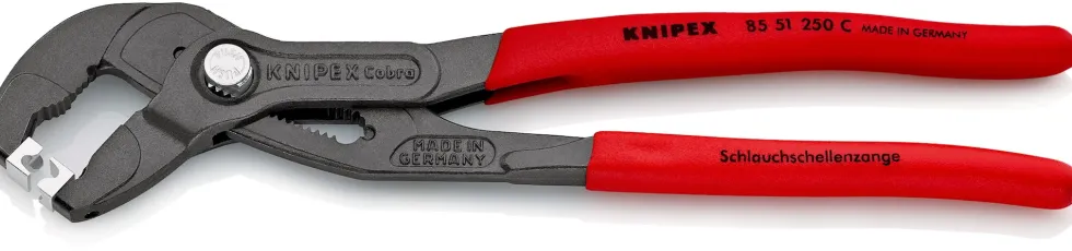 Knipex slangespændebåndstang til click-spændebånd, grå atramenteret 250 mm