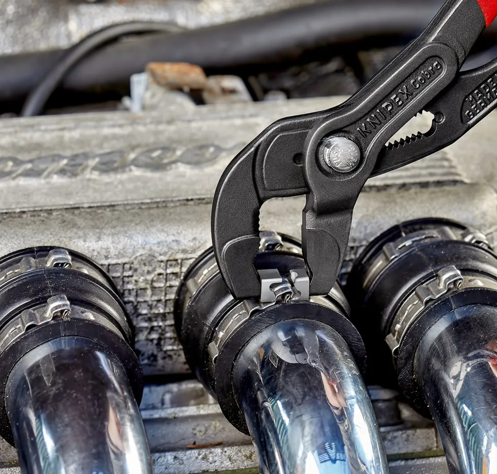 Knipex slangespændebåndstang til click-spændebånd, grå atramenteret 250 mm