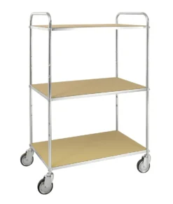 Kongamek 94 x 54 cm Elförzinkad ESD Hyllvagn 3 plan