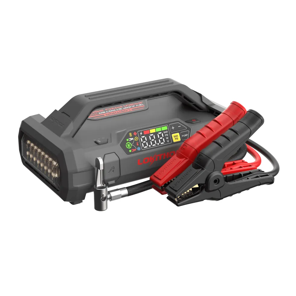 Lokithor JA302 PRO Starthjälp 3000A med kompressor, powerbank och LED-lampa