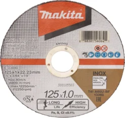 Makita Kapskiva för metall 125x1,0x22,23mm A60U Typ 41 12-pack