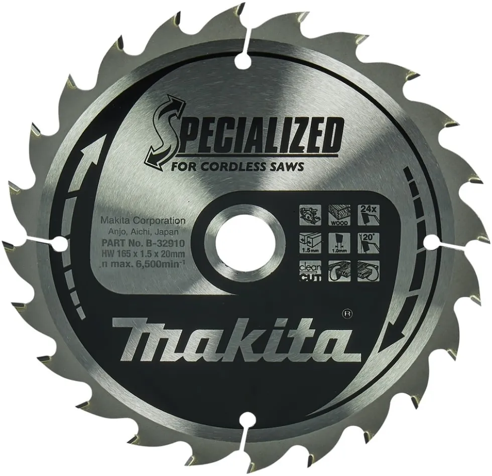 Makita Sågklinga B-32910 T.C.T, 165 x 20 mm, 24 T