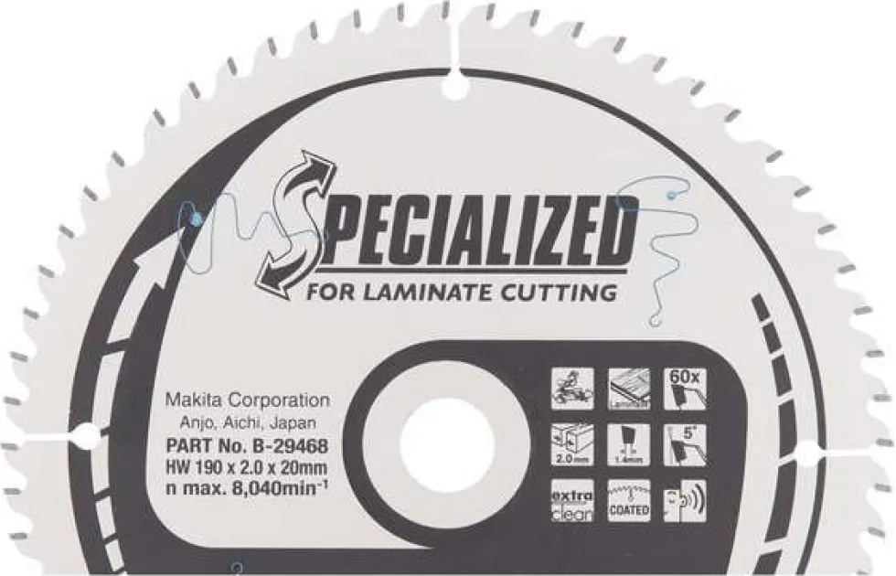 Makita Sågklinga för laminat HM 190x20x2,0mm 60T