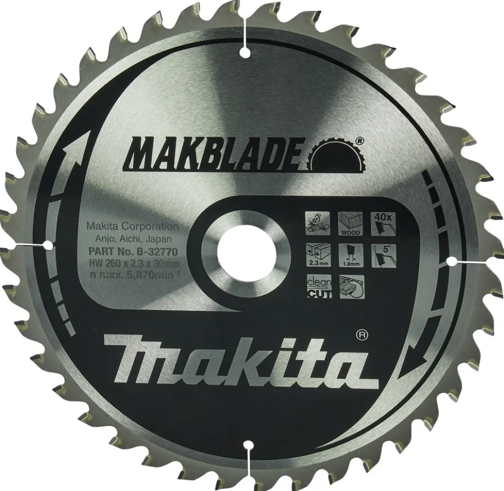 Makita Sågklinga för trä Makblade 260x30x2,3mm 40T
