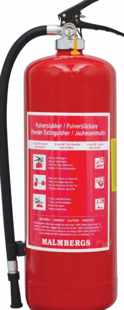 Malmbergs Brandsläckare Pulver 6Kg 43A Röd