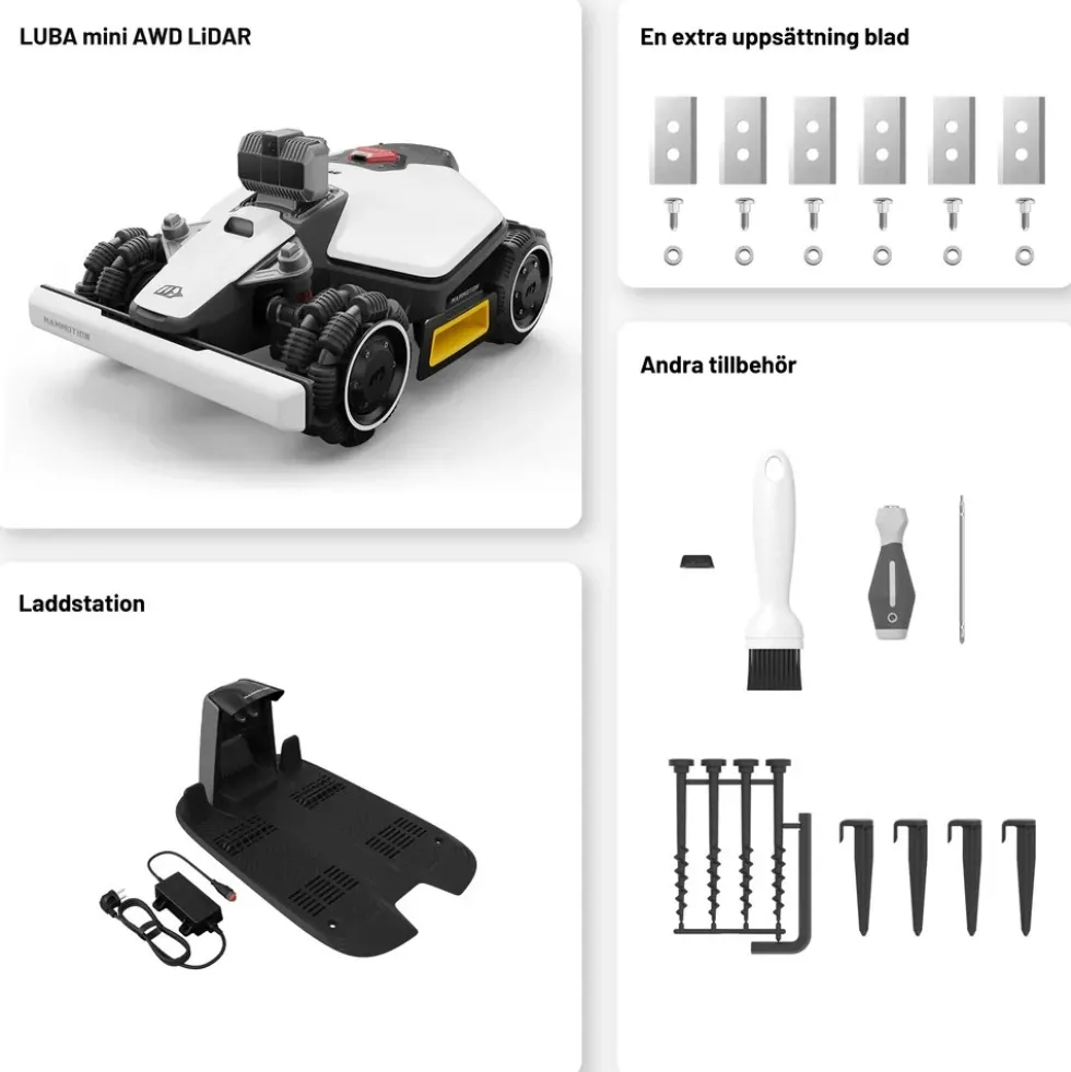 Mammotion Luba mini AWD LiDAR 1500 Robotgräsklippare