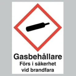 Maskinekonomi Gasskylt Självhäftande A5
