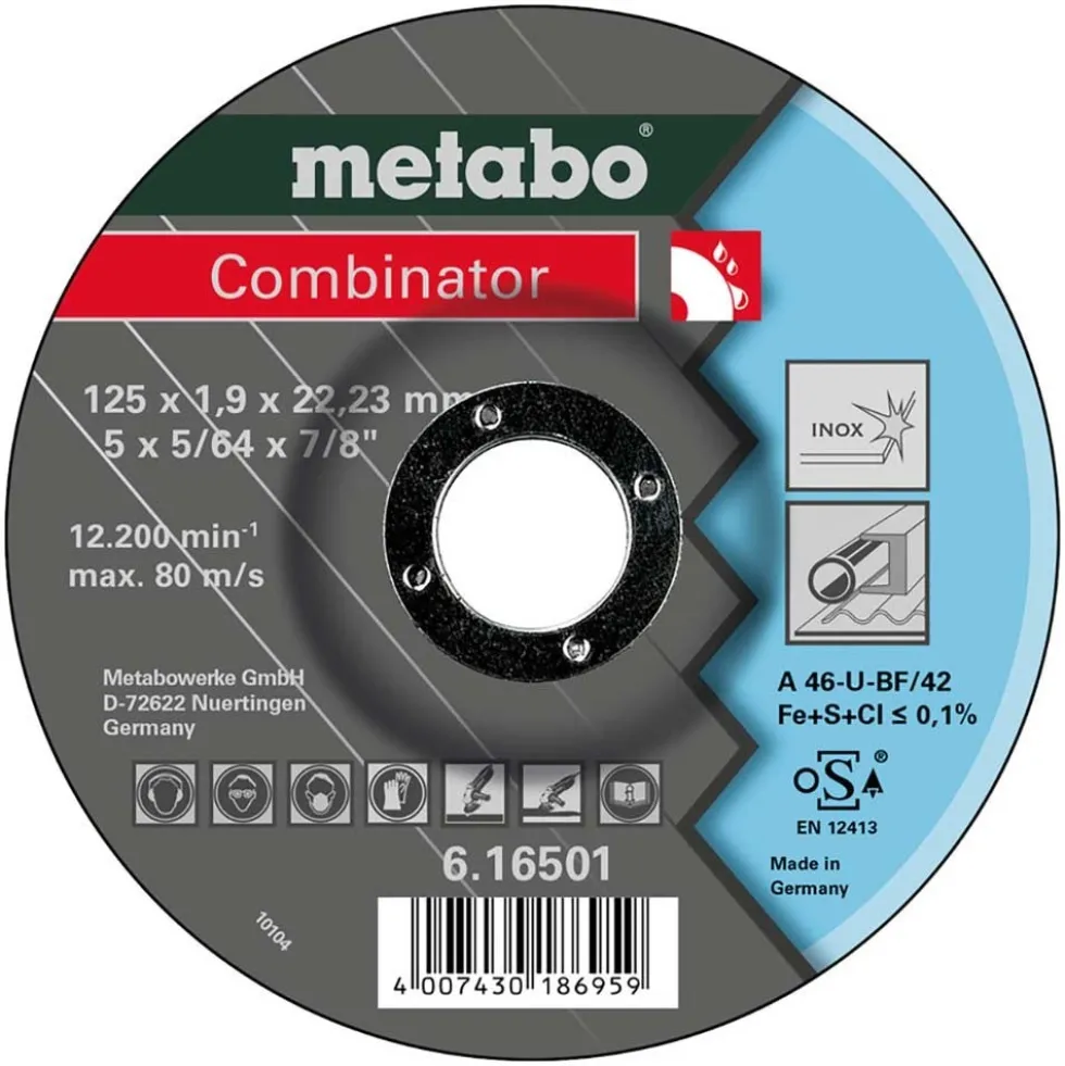 Metabo Kapskiva Combinator 125x1,9x22,23mm Inox A46U Typ 42