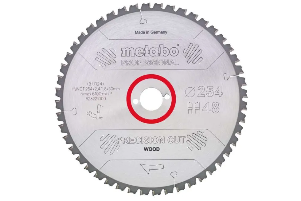 Metabo Sågklinga Precision Cut Wood - Professional 220x30 Z36 WZ 10°