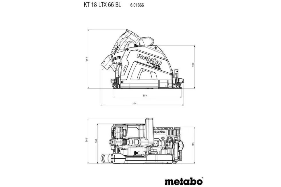 Metabo Sänksåg 18V KT 18 LTX 66 BL i metaBOX 340 utan batteri & laddare
