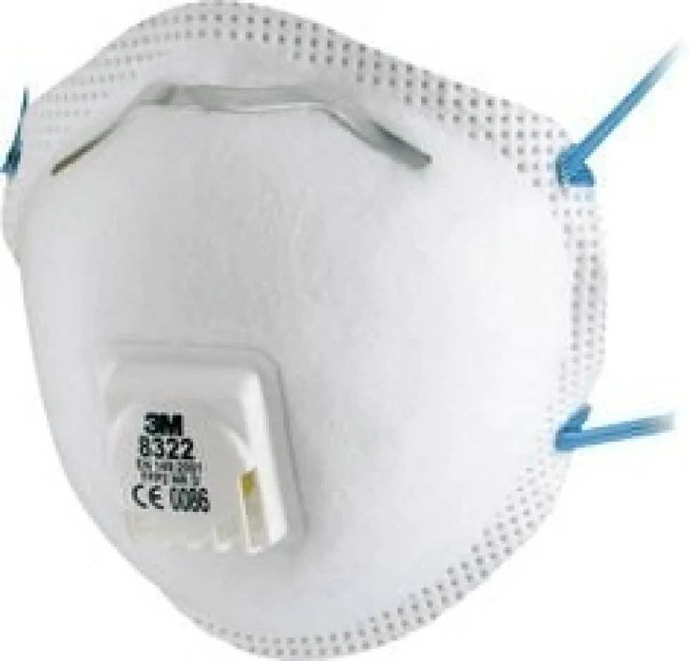 3M Filtrerande halvmask klass FFP2 NR D ventil, 8322, 10-pack