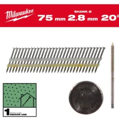 Milwaukee Maskinspik 20°75/Rs/B/C1 2000P
