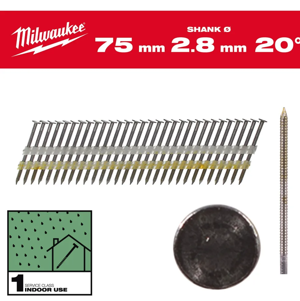Milwaukee Maskinspik 20°75/Rs/B/C1 2000P
