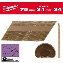 Milwaukee Maskinspik 34°75/Rs/G/C2 2200P