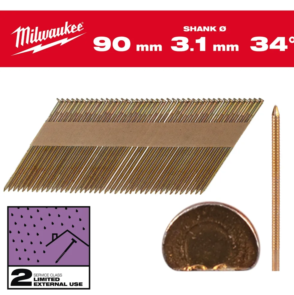 Milwaukee Maskinspik 34°90/Rs/G/C2 2200P