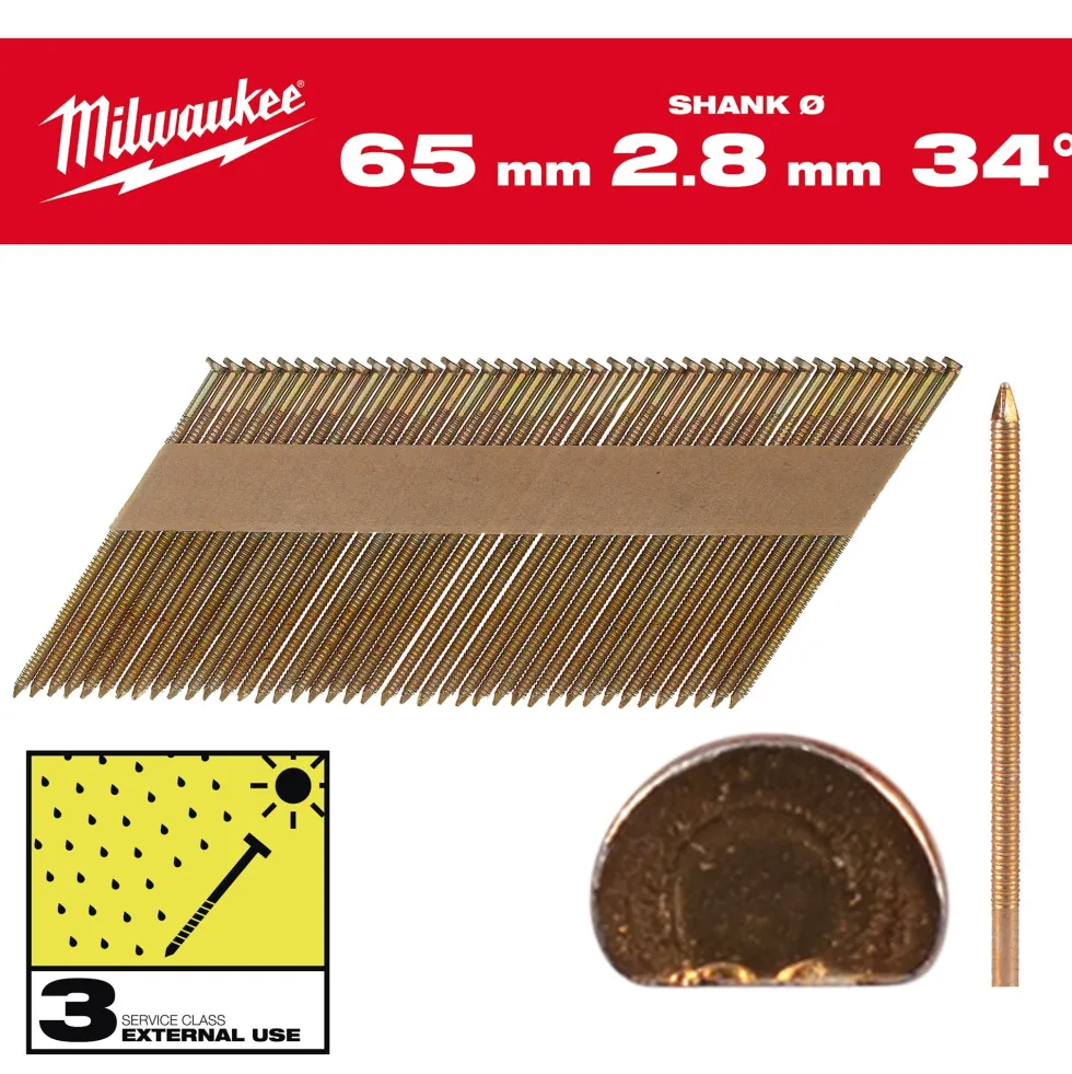 Milwaukee Maskinspik 34°63/Rs/G/C3 2200P