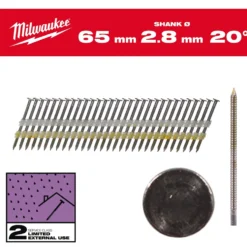 Milwaukee Maskinspik 20°65/Rs/G/C2 2000P