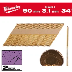 Milwaukee Maskinspik 34°90/Ss/G/C2 2200P