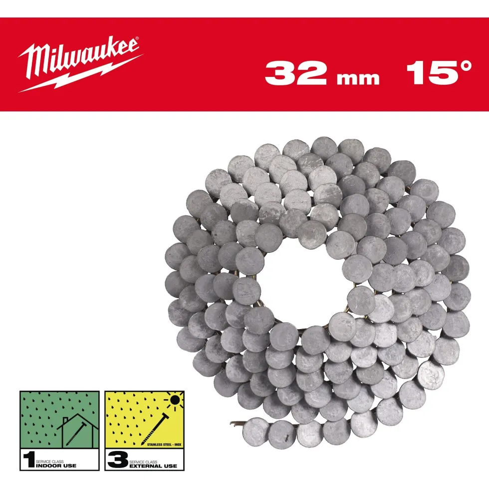 Milwaukee Pappspik 15°/32/Ss/Hdg 2160P