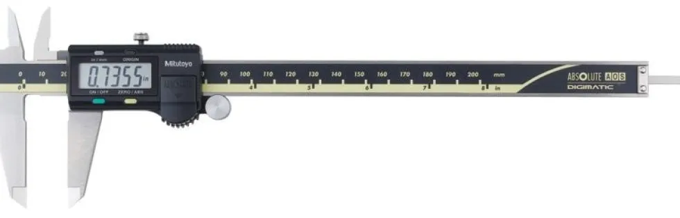 Mitutoyo ABSOLUTE AOS Digimatic Skjutmått 500-197-30 0-8in, 0,0005in, flat sticka, friktionsrulle