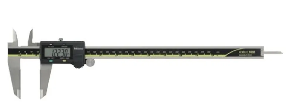 Mitutoyo ABSOLUTE AOS Digimatic Skjutmått 500-165-30 0-12in, 0,0005in hårdmetallbel. utv. skänklar, flat sticka