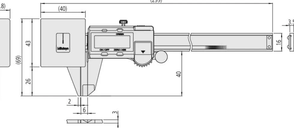 Mitutoyo ABSOLUTE AOS Digimatic Skjutmått 573-191-30 med konstant mättryck 0-180mm, 0,01mm, datautgång