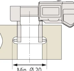 Mitutoyo ABSOLUTE Digimatic Skjutmått 573-648-20 med utåtriktade mätspetsar 20,1-170mm, 0,01mm, IP67, datautgång