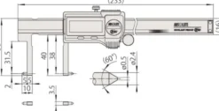 Mitutoyo ABSOLUTE Digimatic Skjutmått 573-648-20 med utåtriktade mätspetsar 20,1-170mm, 0,01mm, IP67, datautgång