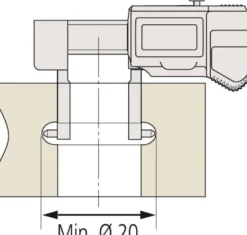 Mitutoyo ABSOLUTE Digimatic Skjutmått 573-646-20 med utåtriktade mätspetsar 20,1-170mm, 0,01mm, IP67, friktionsrulle, datautgång