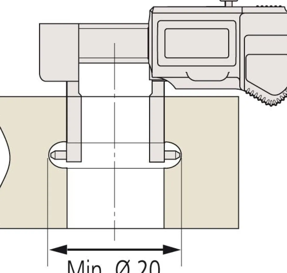 Mitutoyo ABSOLUTE Digimatic Skjutmått 573-645-20 med utåtriktade mätskänklar 10,1-160mm, 0,01mm, IP67, friktionsrulle, datautgång