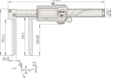 Mitutoyo ABSOLUTE Digimatic Skjutmått 573-642-20 10,1-200mm, 0,01mm knivformade skänklar, IP67, friktionsrulle, datautgång