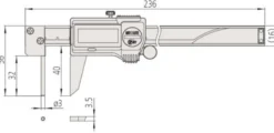 Mitutoyo ABSOLUTE Digimatic Skjutmått 573-761-20 för mätning av rörtjocklek 0-6in, 0,0005in, IP67, friktionsrulle, datautgång