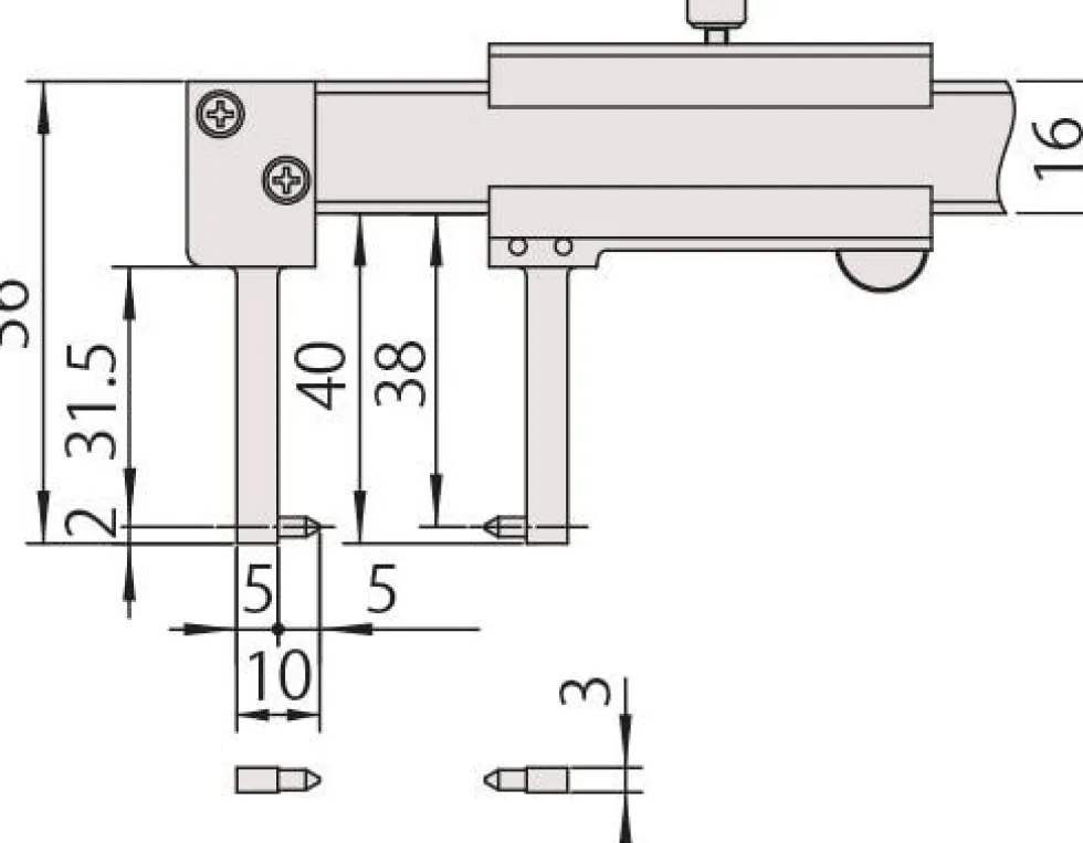 Mitutoyo Nonieskjutmått 536-152 med inåtriktade mätspetsar 0-150mm, 0,05mm